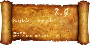 Kajtár Gergő névjegykártya